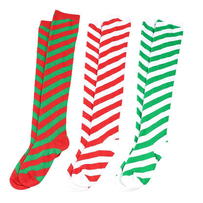 Women striped Christmas socks