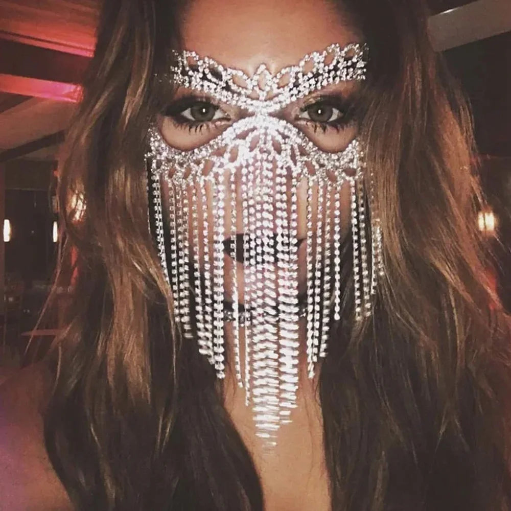 Full Rhinestone Face Mask