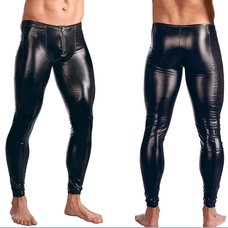 Men Faux Leather Leggings