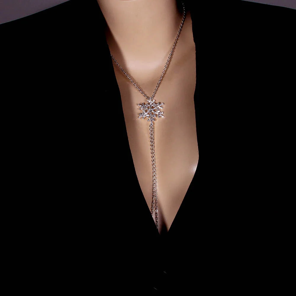 Women Snowflakes Nipple Chain