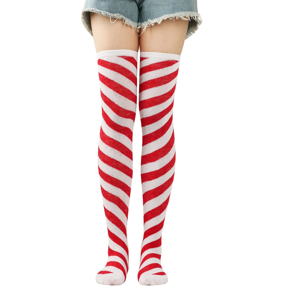 Women striped Christmas socks