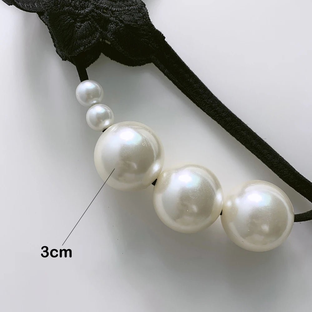 Women Pearl Massage Beads Thongs